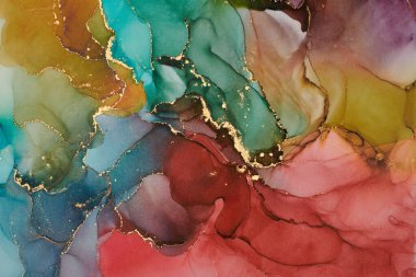 Alkol mürekkebi tekniğinde doğal lüks, soyut, akışkan sanat resimleri. Şefkatli ve rüya gibi duvar kağıtları. Renklerin karışımı şeffaf dalgalar ve altın girdaplar yaratır. Posterler ve diğer basılı materyaller için