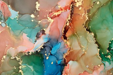 Soyut bulutlar. Modern fütüristik desenli mermer yarı şeffaf renk dokusu, çok renkli dinamik arkaplan, sıvı boya sanatı..