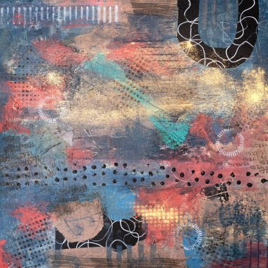 Renkli modern sanat eserleri, soyut boya vuruşları, yağlı boya tabloları. Akrilik sanat, sanatsal doku. Fırça darbeleri ve lekeler grunge arkaplan, elle boyanmış desen