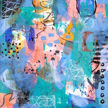Modern empresyonizm tekniği. Duvar baskı şablonu. Soyut resim sanatı. Boya arkaplan dokusunun kuru fırçasıyla çizilmiş. Yağlı boya tarzı. 
