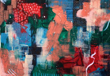 Yağlı boya çizimi. Soyut renkli arkaplan. İzlenimcilik tarzında soyutlama. Modern sürrealist resim. Duvar dekorasyonu için iyi bir poster. Gerçeküstü tasarım. El çizimi desen şablonu.