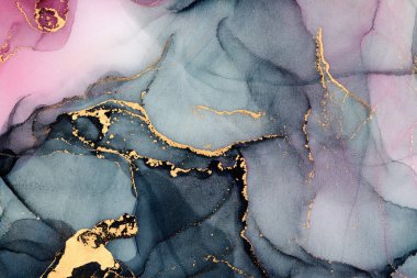 Şeffaf renk akımları, yılan gibi kıvrılan metalik girdaplar ve köpüklü renk spreyleri bu serbest akan dokuların manzarasını şekillendirir. Sıvı mürekkep tekniğiyle doğal lüks, akışkan sanat resimleri.