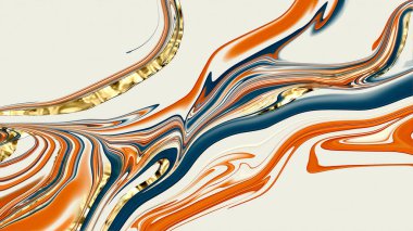 Intricate abstract piece blending  white and gold, inspired by organic forms and natural minerals. The dynamic textures and colors create a sense of movement, depth and marble clipart