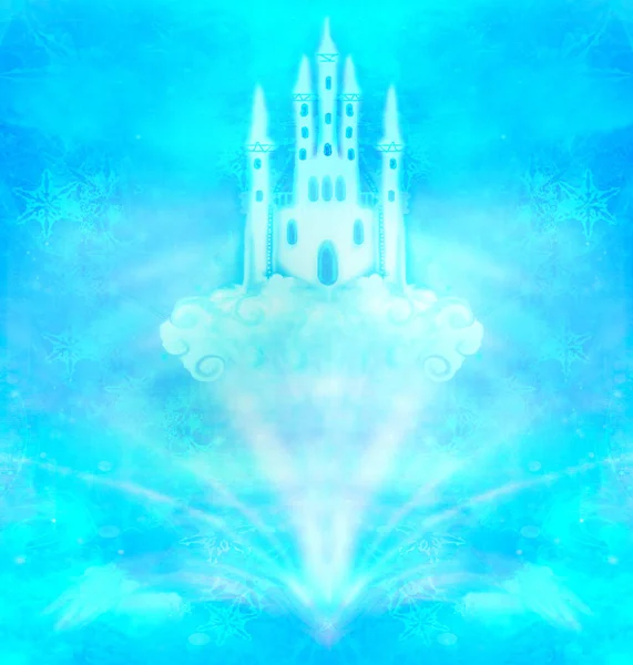 Abstract Fairytale Castle Clouds Winter Wonderland — Stock Photo, Image