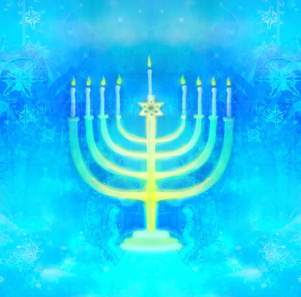Hanukkah Gratulationskort Konstnärlig Semester Banner — Stockfoto