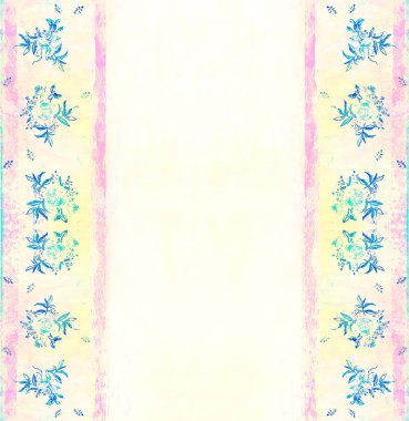 Çiçek desenli ve Tex için alanı olan eski duvar kağıtları