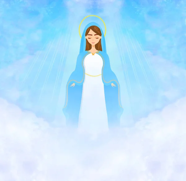 Heilige Maria Religiöse Karte Illustration — Stockfoto