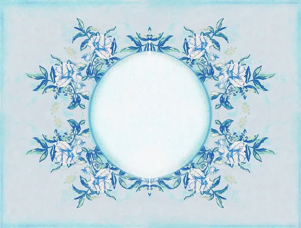Vintage elegant frame with flowers in retro style