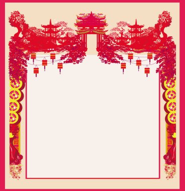 Çin Yeni Yılı için Sonbahar ortası Festivali - çerçeve