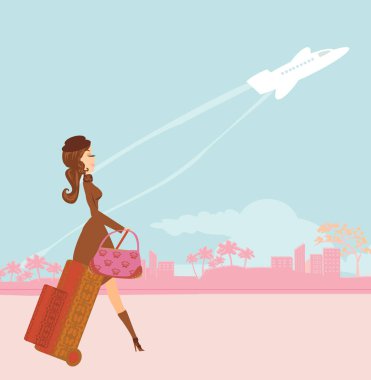 Tropikal tatildeki güzel turist.