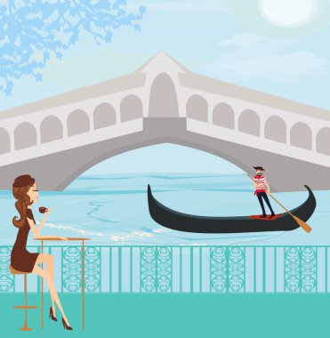 Venice Kafe 'de güzel bir kız