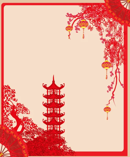Festival Meados Outono Para Ano Novo Chinês Cartão —  Vetores de Stock