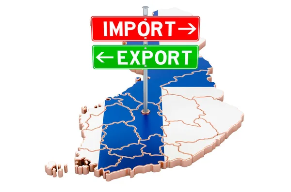Importación Exportación Finlandia Concepto Renderizado Aislado Sobre Fondo Blanco — Foto de Stock