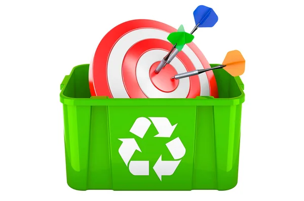 Reciclagem Lixeira Com Destino Renderização Isolada Fundo Branco — Fotografia de Stock