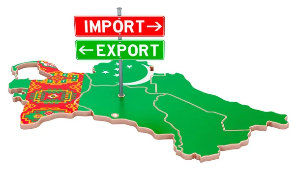 Importación Exportación Concepto Turkmenistán Representación Aislada Sobre Fondo Blanco —  Fotos de Stock