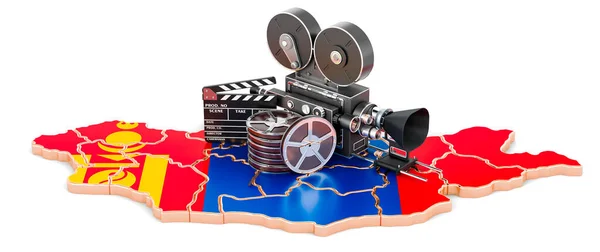 Mongolska Kinematografia Koncepcja Przemysłu Filmowego Rendering Izolowany Białym Tle — Zdjęcie stockowe