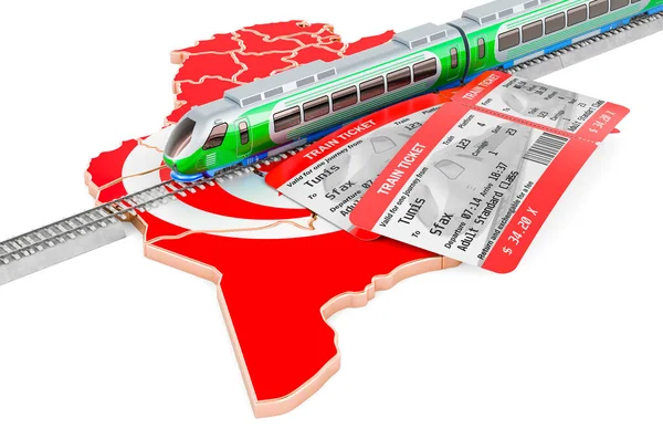 Железнодорожный Транспорт Тунисе Концепция Рендеринг Изолирован Белом Фоне — стоковое фото