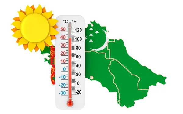Έννοια Θερμότητας Στο Τουρκμενιστάν Απόδοση Απομονωμένη Λευκό Φόντο — Φωτογραφία Αρχείου