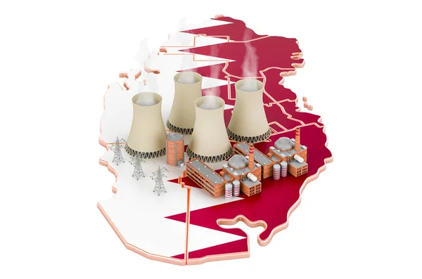 Atomerőművek Katarban Renderelés Elszigetelt Fehér Alapon — Stock Fotó