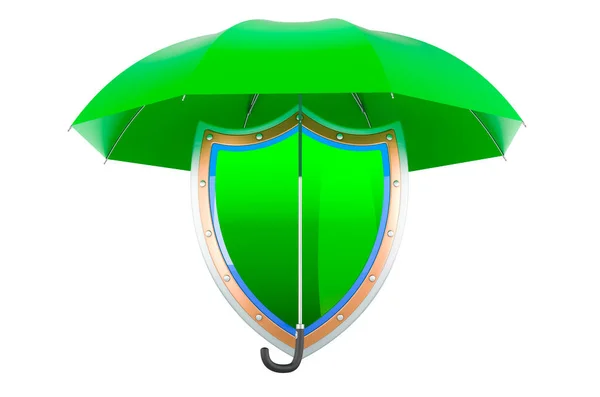 Schild Unter Regenschirm Darstellung Isoliert Auf Weißem Hintergrund — Stockfoto