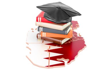 Katar konsepti eğitimi, beyaz arkaplanda 3 boyutlu görüntüleme