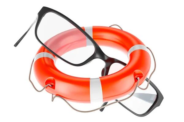 Óculos Com Cinto Salva Vidas Renderização Isolada Fundo Branco — Fotografia de Stock