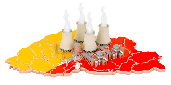 Centrais Nucleares Butão Renderização Isolada Sobre Fundo Branco — Fotografia de Stock