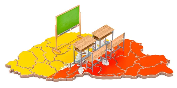 Освіта Бутані Концепція Шкільні Парки Шкільні Дошки Карті Бутану Рендеринг — стокове фото