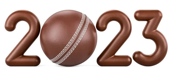 Cricket 2023 Met Cricket Bal Concept Rendering Geïsoleerd Witte Achtergrond — Stockfoto