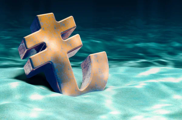 Символ Лиры Дне Океана Водой Рендеринг — стоковое фото