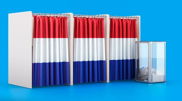 Κάλπες Την Ολλανδική Σημαία Και Τις Κάλπες Εκλογές Στην Ολλανδία — Φωτογραφία Αρχείου