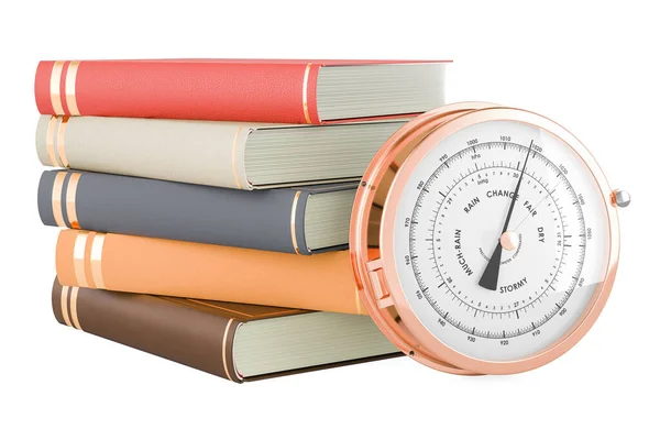 Books Barometer Rendering Isolated White Background — Stock Photo, Image