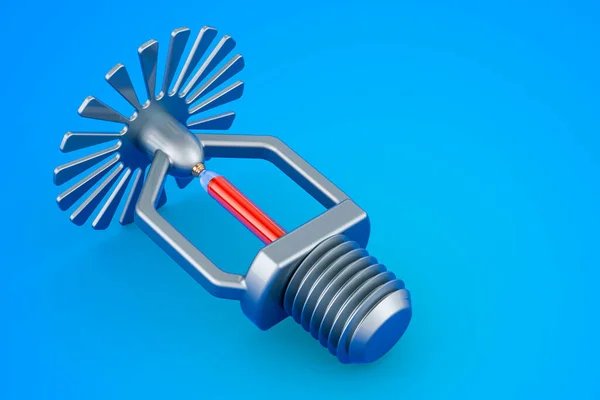 Fire Sprinkler Rendering Isolated Blue Background — Stock Photo, Image