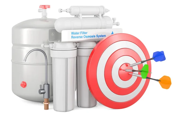 Reverse Osmosis System Target Arrows Rendering Isolated White Background — Stock Photo, Image