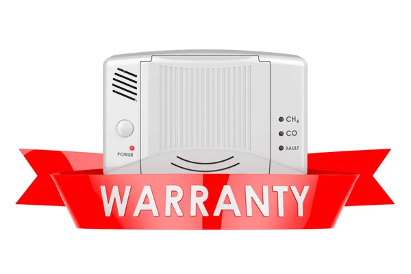 Carbon monoxide detector, warranty concept. 3D rendering isolated on white background