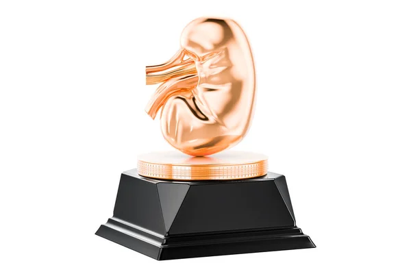 Human Kidney Golden Award Concept Rendering Isolated White Background — Stock Photo, Image
