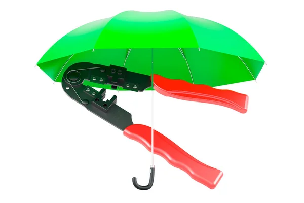 Quetscher Quetschwerkzeug Unter Dem Regenschirm Rendering Isoliert Auf Weißem Hintergrund — Stockfoto