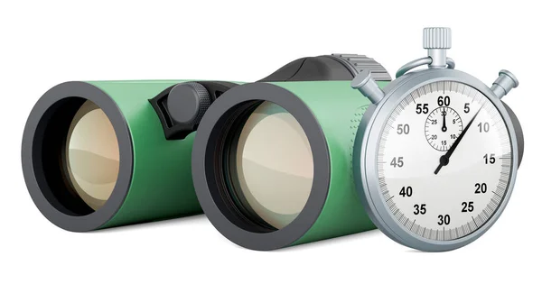 Binocular Militar Con Cronómetro Representación Aislada Sobre Fondo Blanco —  Fotos de Stock