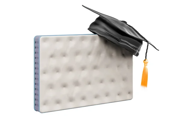 Colchón Con Sombrero Educación Representación Aislada Sobre Fondo Blanco —  Fotos de Stock
