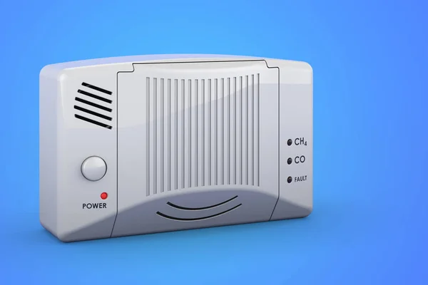 Carbon monoxide detector, 3D rendering isolated on blue background