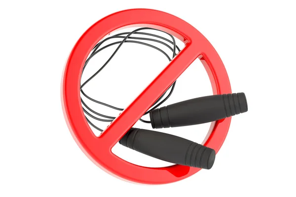 Skipping Rope Jump Rope Forbidden Symbol Rendering Isolated White Background — Stock Photo, Image