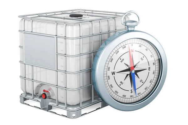 Intermediate Bulk Container Compass Rendering Isolated White Background — Stock Photo, Image