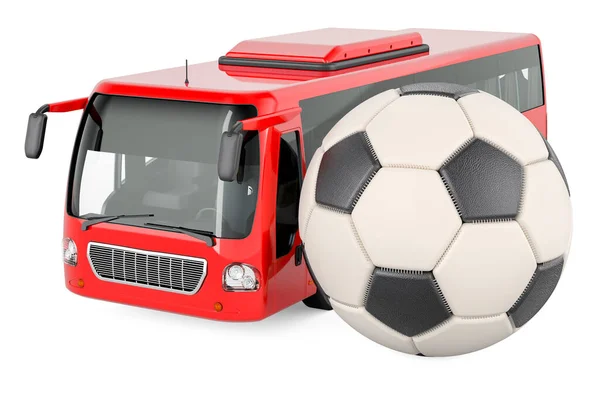 Soccer Ball Bus Rendering Isolated White Background — Stock Photo, Image