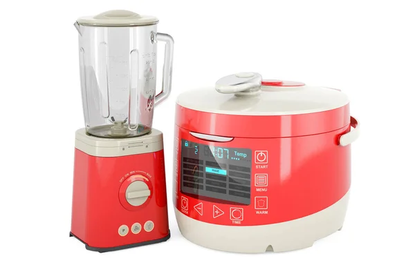 Electric Blender Automatic Multicooker Rendering Isolated White Background — Stock Photo, Image