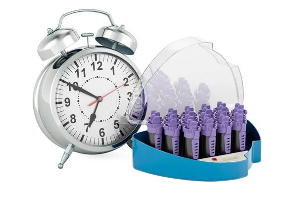 Hair Curlers Alarm Clock Rendering Isolated White Background — Stock Photo, Image