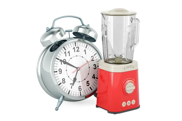 Electric Blender Alarm Clock Rendering Isolated White Background — Stock Photo, Image