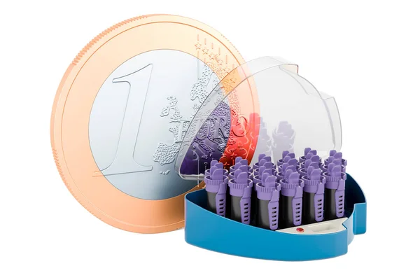 Vlasy Natáčky Euromincí Vykreslování Izolované Bílém Pozadí — Stock fotografie