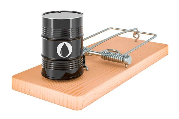 Oil Barrel Mousetrap Rendering Isolated White Background — Stock Photo, Image