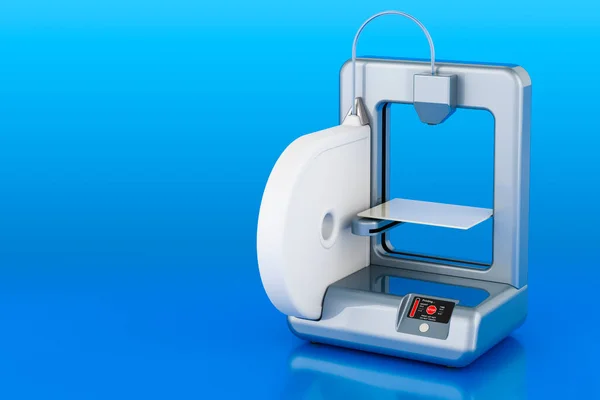 Modern Printer Blue Backdrop Rendering — Stock Photo, Image