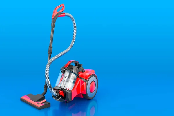Modern Vacuum Cleaner Blue Backdrop Rendering — Stock Photo, Image